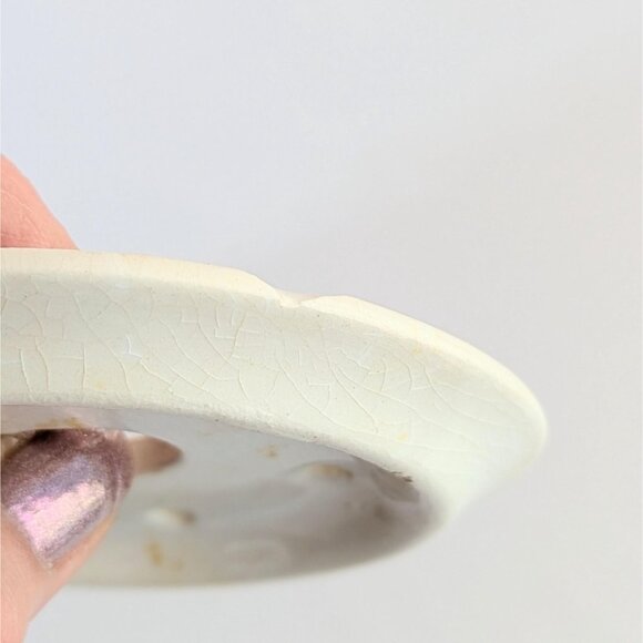 Antique Porcelain Butter Dish 1900s Pink Roses Gold Trim w/Lid and Drip Insert - Picture 10 of 10